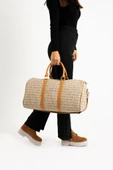Seyehat Spor Çantası 38 Lt Kabin Boy Valiz 48*35 Cm El Valizi Vegan Deri Unisex 48*35 Cm Suni Deri - 1
