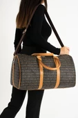 Seyehat Spor Çantası 38 Lt Kabin Boy Valiz 48*35 Cm El Valizi Vegan Deri Unisex 48*35 Cm Suni Deri - 11