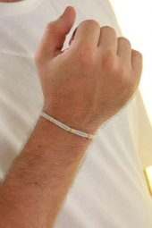 Unisex Kazaziye Çift Sıralı Bileklik/Gümüş El Sarması Osmanlı Motif Bileklik - 12