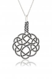 Kadın Kazaziye Aşk Düğümü Kolye/Gümüş El Sarması Osmanlı Motif Kolye - 5