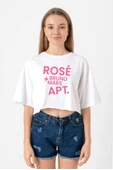 BLACKPINK ROSE BRUNO MARS APT Beyaz Kadın Crop Tshirt thumbnail 1