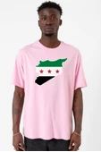 Suriye Yeni Bayrak Pembe Erkek Oversize Tshirt thumbnail 1