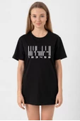 Dark Matter The Android Barcode Siyah Kadın Oversize Tshirt thumbnail 1
