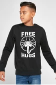 Free Facehugger Hugs Siyah Çocuk 2ip Sweatshirt thumbnail 1
