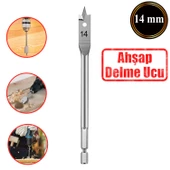 Matkap Ucu Ahşap Delme Ucu Tahta Sunta Plastik Alçıpan Delme Ucu Bits Yaprak Uç 14 mm - 1
