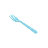 Plastik Turkuaz Renkli Lüx Parti Doğum Günü Çatal - 18 Cm. - 25 Adetlik Paket - 1