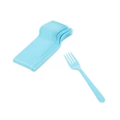 Plastik Turkuaz Renkli Lüx Parti Doğum Günü Çatal - 18 Cm. - 25 Adetlik Paket - 6
