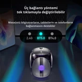 Polham 3 Modlu 300Mah Şarj Edilebilir RGB Işıklı 2400DRI Gaming Mouse, Ultra Sessiz,Gecikmesiz Mouse thumbnail 4