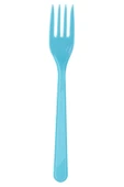 Plastik Turkuaz Renkli Lüx Parti Doğum Günü Çatal - 18 Cm. - 75 Adet - 4