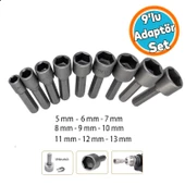 Manyetik Mıknatıslı Matkap Uyumlu 5 6 7 8 9 10 11 12 13 mm Somun Civata Adaptör Seti CRV Metal Uç - 1