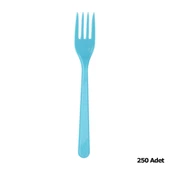 Plastik Turkuaz Renkli Lüx Parti Doğum Günü Çatal - 18 Cm. - 25 Adetlik 10 Paket thumbnail 2