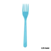 Plastik Turkuaz Renkli Lüx Parti Doğum Günü Çatal - 18 Cm. - 25 Adetlik 5 Paket thumbnail 2