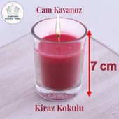 Kokulu Mum Dekoratif Mini Cam Kavanoz Bardak Mumluk Kandil Kırmızı Hediyelik Kiraz Kokulu Mumlar - 4