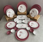 Keramika Takım Kahvaltı Frambuaz Hindiba 36 Parça 12 Kişilik - 2