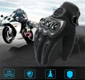 Motosiklet Eldiveni Dokunmatik Uzun Siyah Motor Eldiven Kemik Avuç Içi Korumalı Motorcu Eldiveni Nx-3 - 4
