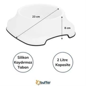 Silikon Kaydırmaz Taban Plastik Kedi ve Köpek Mama ve Su Kabı 2 L - 3