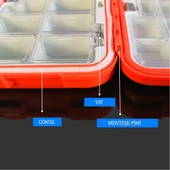 Shufa 16 Gözlü Su Geçirmez LRF ve Aksesuar Kutusu 16.3x9x4.3cm - 4