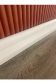 Renkli Duvarlar 11.5cm x 120cm Polimer Lake Beyaz Ledli Süpürgelik Salon Ev Ofis Koridor Çıta Parke Süpürgelik - 3