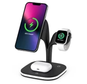 Magsafe Apple Kablosuz Şarj Standı -15W Hızlı Şarj (İphone/Watch/Airpods) Masaüstü Stand - 6