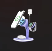 Magsafe Apple Kablosuz Şarj Standı -15W Hızlı Şarj (İphone/Watch/Airpods) Masaüstü Stand - 12