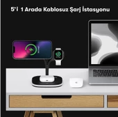 Magsafe Apple Kablosuz Şarj Standı -15W Hızlı Şarj (İphone/Watch/Airpods) Masaüstü Stand - 3