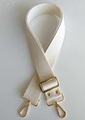 Çanta Aksesuar Pamuklu Kolon 120X4 Cm Light Gold Metal Krem Renk - 1
