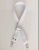 Çanta Aksesuar Beyaz Pamuklu Kolon Ayarlamalı Çanta Sapı Gümüş Metal - 1