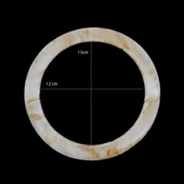 Çanta Aksesuar 15cm Yuvarlak Akrilik Hardal Sarı Mermer Desen Çanta Sapı - 3