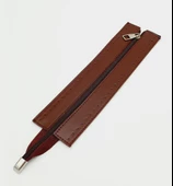 Çanta Aksesuar Bordo Renk 28 Cm Derili Fermuar Gümüş Metalli - 1