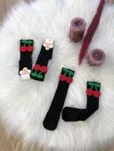 Kız Çocuk 2 Adet Meyve Figürlü 1/5 Yaş Çorap - 1