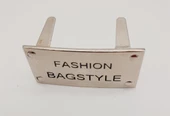 Çanta Aksesuar Fashion Bagstyle Yazılı Plaka Süs Gümüş Renk thumbnail 2