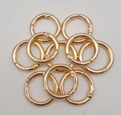 Çanta Aksesuar 10Lu 2 Cm Light Gold Renk Yaylı Halka Örgü Çanta İçin - 1