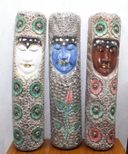 Ahşap Duvara Asmalı Buda Maske 1.Metre - 1