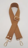 Çanta Aksesuar Koyu Sütlü Kahve 120X4 Cm Pamuklu Kolon Light Gold Metal - 1