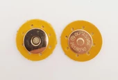 Çanta Aksesuar Hardal Sarı Suni Derili Mıknatıslı Çıtçıt Light Gold Metalli - 1