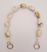 Çanta Aksesuar 38 cm Yaylı Halkalı Bej Akrilik Zincir Light Gold Metalli thumbnail 1