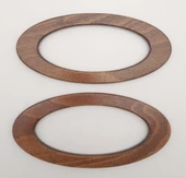 Çanta Aksesuar Oval Model 9x19.5 cm Koyu Ahşap Renk Ahşap Çanta Sapı - 3