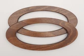 Çanta Aksesuar Oval Model 9x19.5 cm Koyu Ahşap Renk Ahşap Çanta Sapı - 1