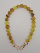 Çanta Aksesuar 40 cm Mini Sekizgen Akrilik Taba Neon Sarı Renk Çanta Sapı Light Gold Metalli thumbnail 1