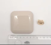 Çanta Aksesuar 7 cm Kare Akrilikli Bej Renk Light Gold Mıknatıslı Kilit - 2