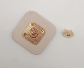 Çanta Aksesuar 7 cm Kare Akrilikli Bej Renk Light Gold Mıknatıslı Kilit - 3