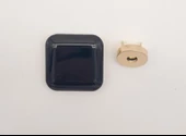Çanta Aksesuar 3.5 cm Kare Akrilikli Siyah Renk Light Gold Mıknatıslı Kilit - 1