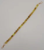 Çanta Aksesuar 40 cm Mini Sekizgen Akrilik Taba Neon Sarı Renk Çanta Sapı Light Gold Metalli thumbnail 3