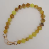 Çanta Aksesuar 40 cm Mini Sekizgen Akrilik Taba Neon Sarı Renk Çanta Sapı Light Gold Metalli thumbnail 2