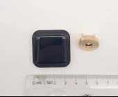 Çanta Aksesuar 3.5 cm Kare Akrilikli Siyah Renk Light Gold Mıknatıslı Kilit - 2