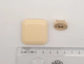 Çanta Aksesuar 3.5 cm Kare Akrilikli Krem Renk Light Gold Mıknatıslı Kilit - 2
