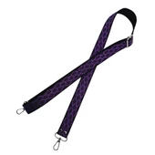 Çanta Aksesuar 120x3 cm Polyester Kolon Çanta Sapı Siyah Mor Simli Gümüş Metalli - 3