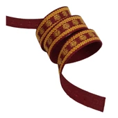 Çanta Aksesuar 3 cm Polyester Kolon Bordo Gold Simli 1 Metre - 2