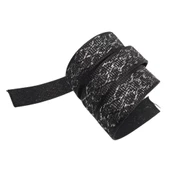Çanta Aksesuar 3 cm Polyester Kolon Siyah Gümüş Simli 1 Metre - 4