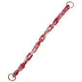 Çanta Aksesuar 42 cm Akrilik Görünümlü Plastik Dikdörtgen Halkalı Zincir Bej Koyu Pembe Renk Light Gold Metalli - 3